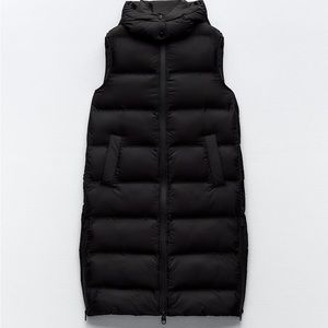 NWT ZARA SIDE VENTS PUFFER VEST L 3046